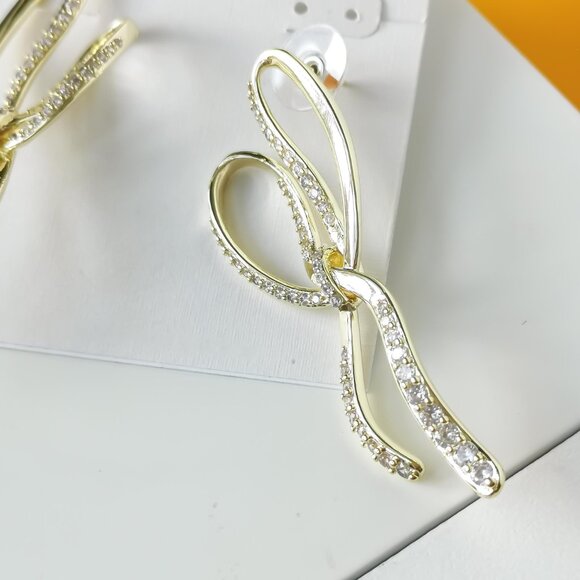 Sasha Gold White Crystal Statement Earrings by Kendra Scott - Picture 3 of 3